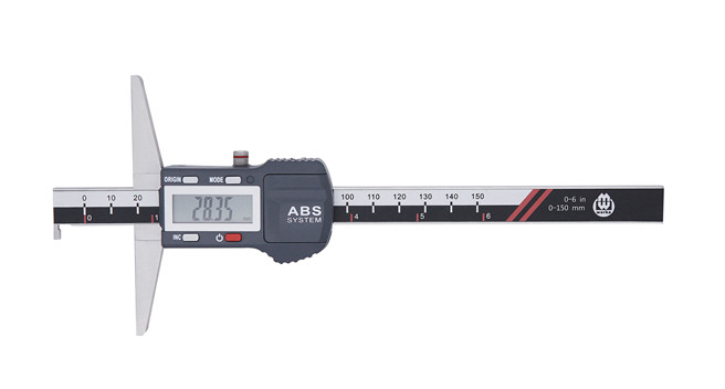 Absolute digital depth gauge with single hook